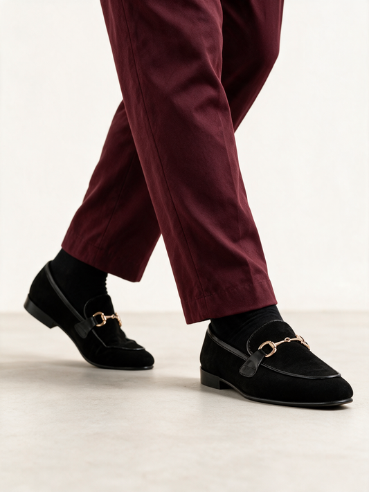 SUEDE BUCKLE BLACK
